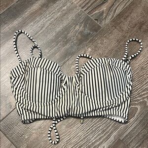 Vix Paula Hermanny D Cup Corset style Striped Black and White Bikini Top